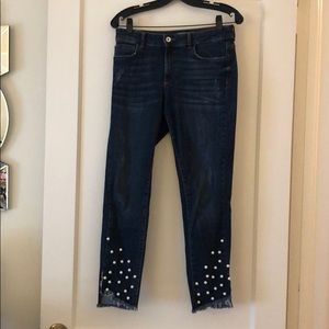 Denim with pearl details